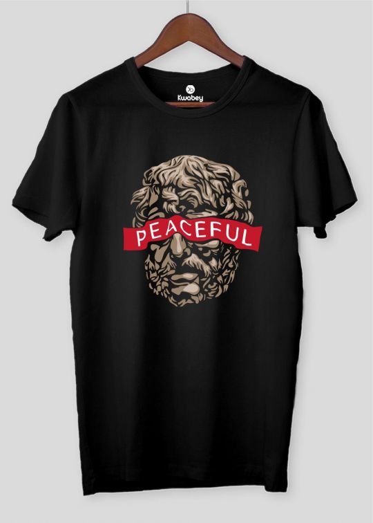 Mark Antony Black Half Sleeve T-shirt For Men