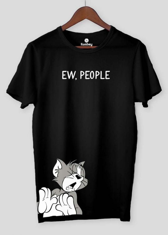 Tom Ew People Black Half Sleeve T-shirt For Men