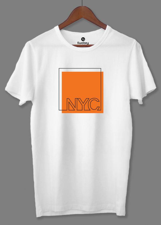 Orange Block Nyc Half Sleeve T-shirt For Men
