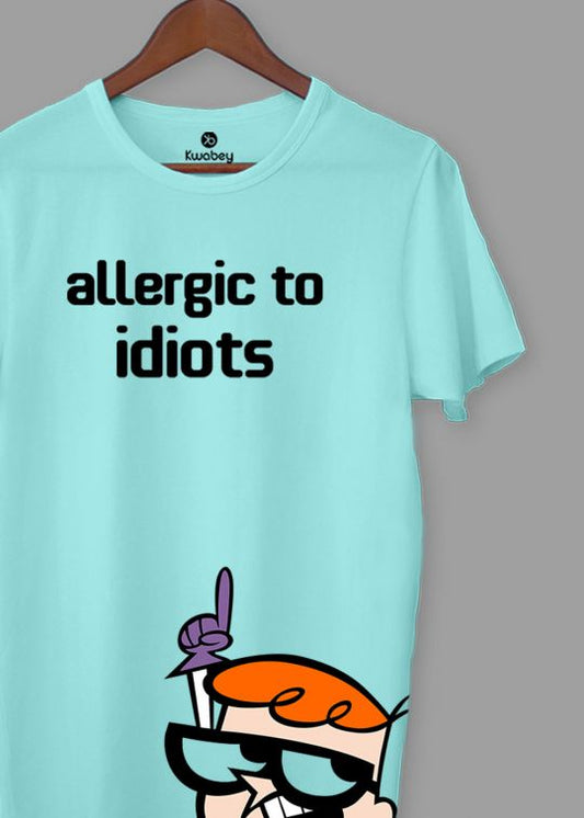 Allergic To Idiots Aqua Half Sleeve T-shirt For Men