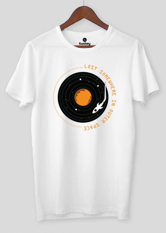 Lost Somewhere White Half Sleeve T-shirt For Men
