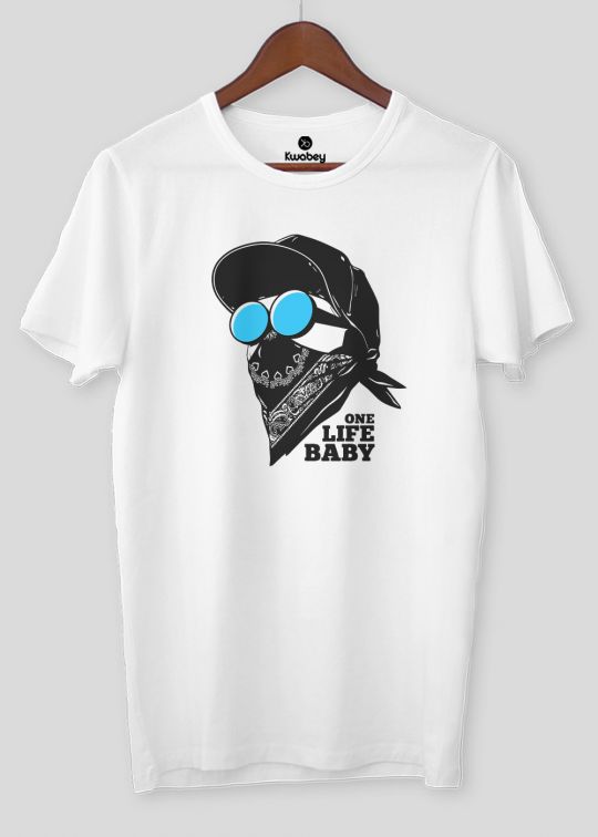 One Life baby White Half Sleeve T-shirt For Men