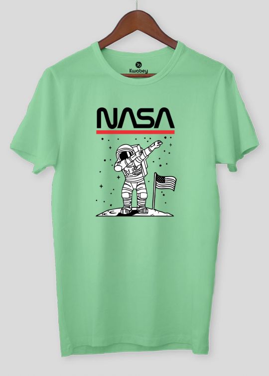 Nasa Dab Mint Green Half Sleeve T-shirt For Men