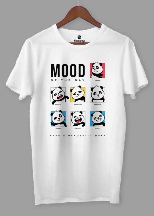 Mood Of The Day White Half Sleeve T-shirt For Men