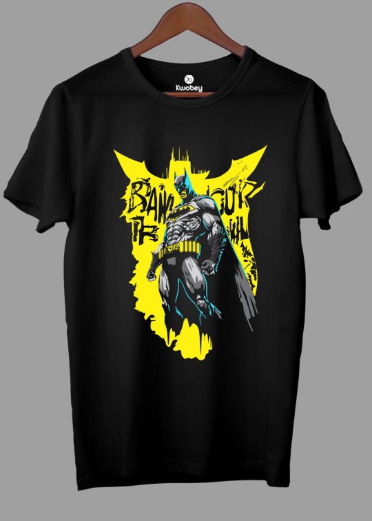 The Dark Knight Super Hero Comics Black Half Sleeve T-Shirt For Men
