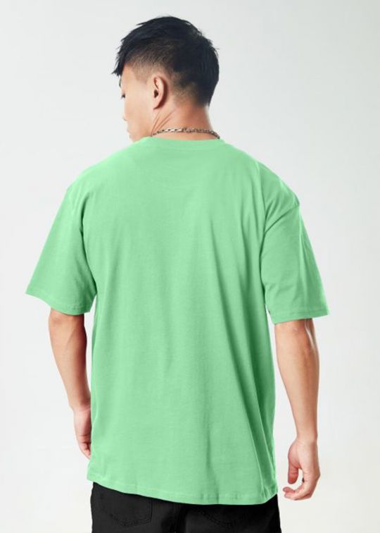 Intergalactic party Mint Green Oversized T-shirt For Men