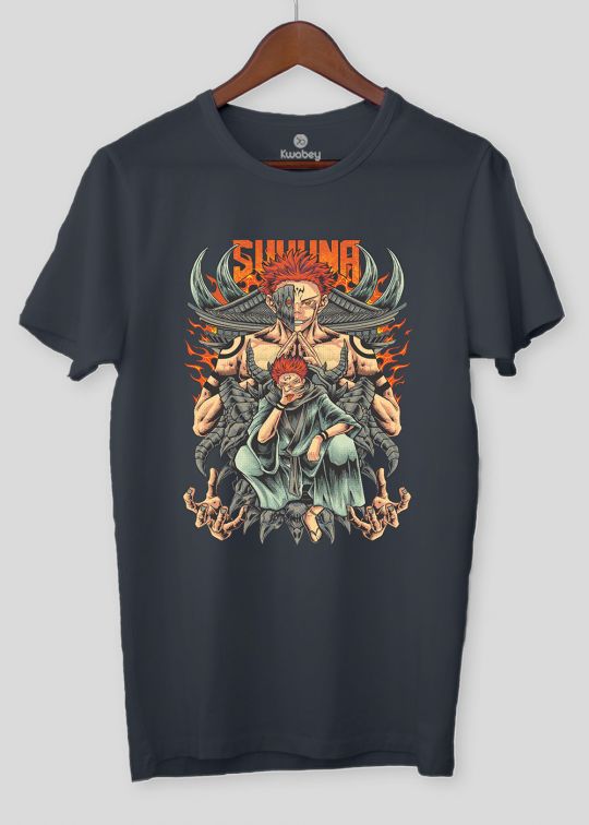 Sakuna Jujustu kaisen Stone Grey Half Sleeve T-Shirt For Men