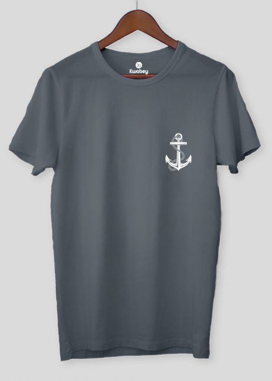 Anchor Grey Half Sleeve T-shirt For Men
