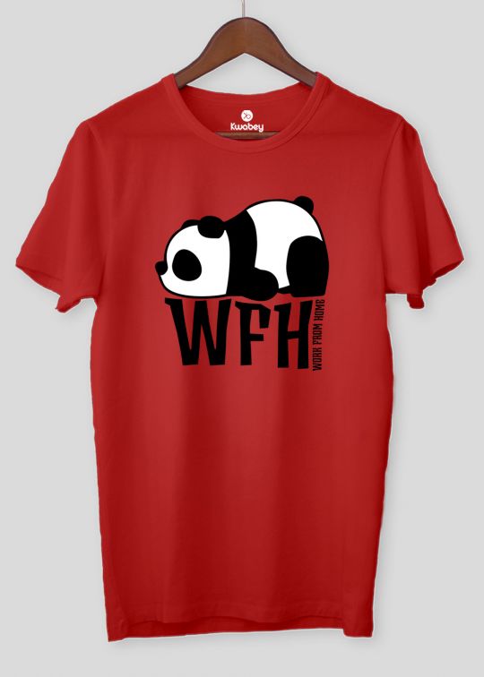 Work From Home Red Half Sleeve T-shirt For Men