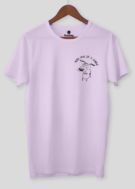 Ask Me If I care Lilac Half Sleeve T-Shirt For Men
