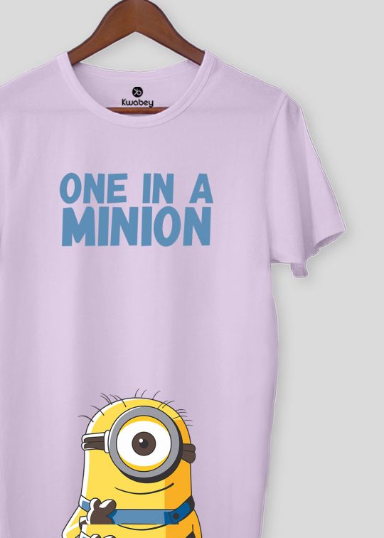 One In A Minion Lilac Half Sleeve T--Shirt For Men