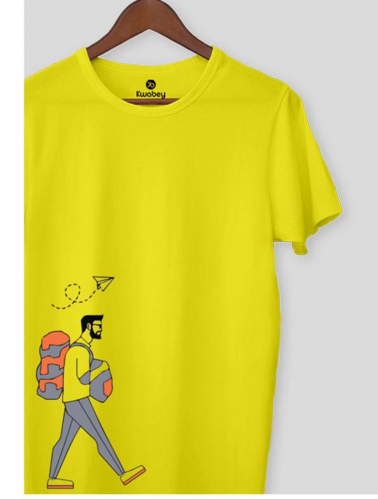 Traveler Pineapple Yellow Half Sleeve T-shirt For Men