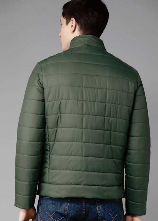 Olive Puffer Jacket For Men