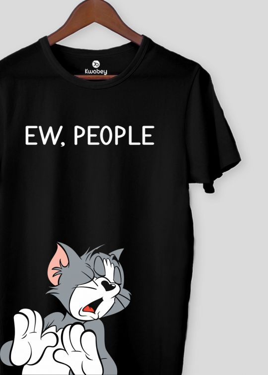 Ew People Black Half Sleeve T-Shirt For Men