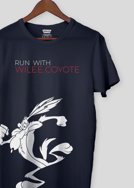 Run With Wile Navy Half Sleeve T-Shirt For Men