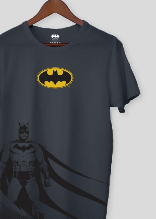 The Caped Crusader Batman Stone Grey Half Sleeve T-Shirt For Men