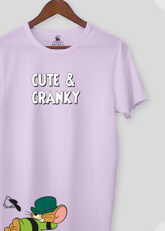 Cute And Cranky Lilac Half Sleeve T-Shirt For Men