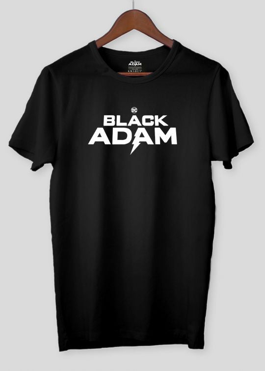 Black Adam Logo Black Half Sleeve T-Shirt For Men