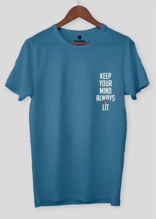 Lit Always Teal Half Sleeve T-shirt For Men