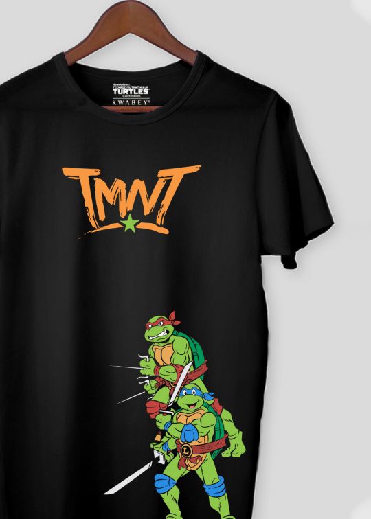 Offical TMNT Side Printed Black T-Shirt For Men