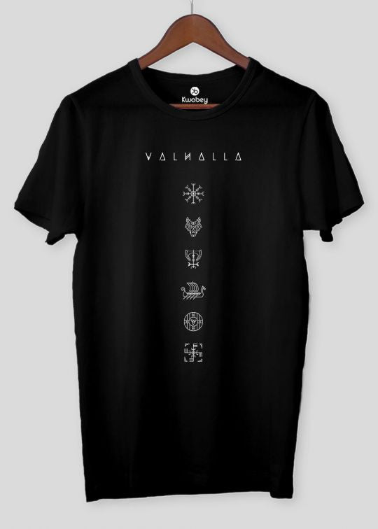 Valhalla Black Half Sleeve T-shirt For Men