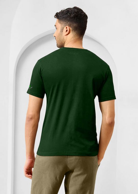 Solid Bottle Green Half Sleeve RN T-Shirt