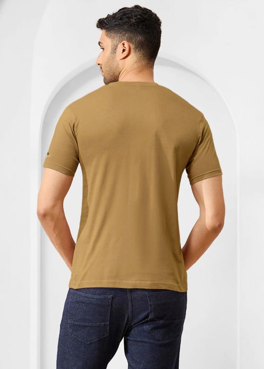 Solid Bistre Half Sleeve RN T-Shirt