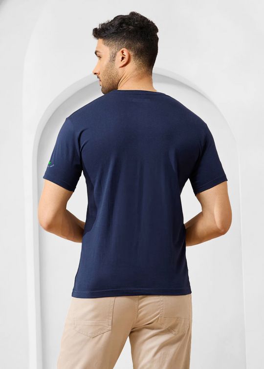 Solid Navy Half Sleeve RN T-Shirt