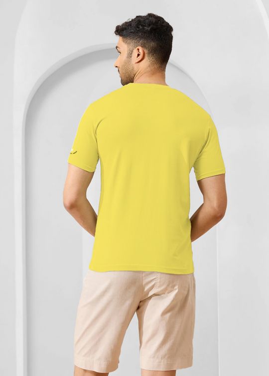 Solid Yellow Half Sleeve RN T-Shirt