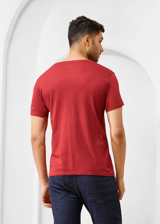 Solid Red Half Sleeve RN T-Shirt