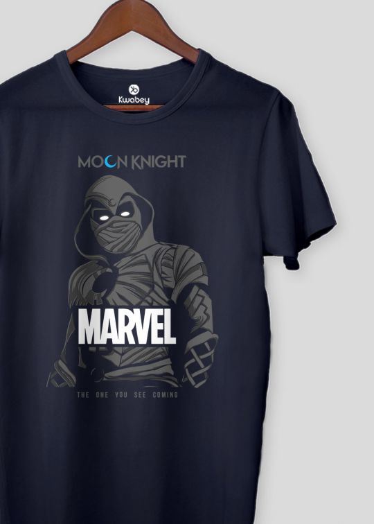 Moon Knight Navy Half Sleeve T-shirt For Men