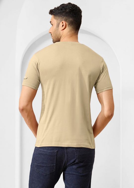 Solid Irish Cream Half Sleeve RN T-Shirt