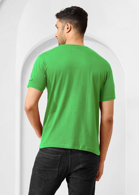 Solid Piquant Green Half Sleeve RN T-Shirt
