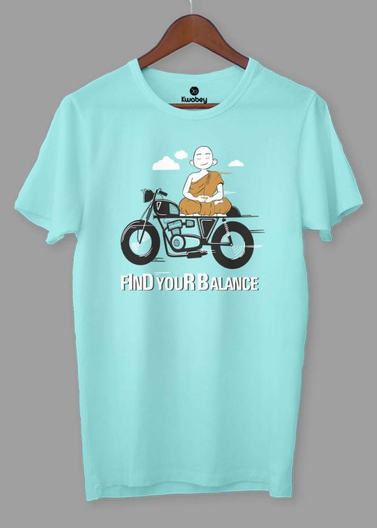 Find Your Balance Aqua Half Sleeve T-shirt For Men