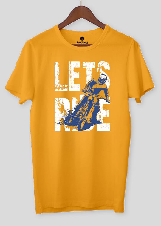Ride It Mustard Half Sleeve T-Shirt For Men