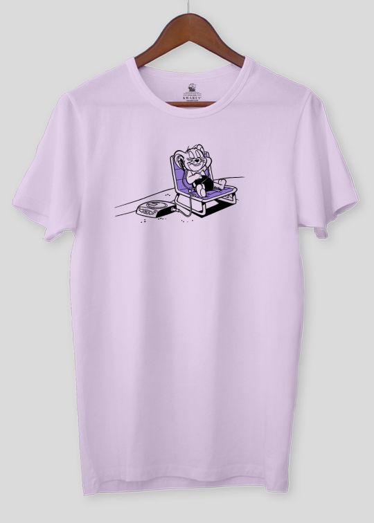 Offical Relaxed Jerry Lilac Half Sleeve T-Shirt For Men