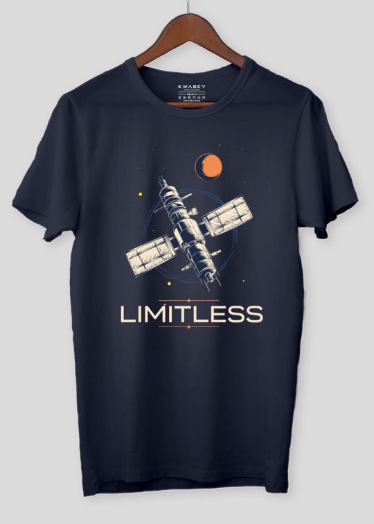 Limitless Navy Half Sleeve T-Shirt For Men