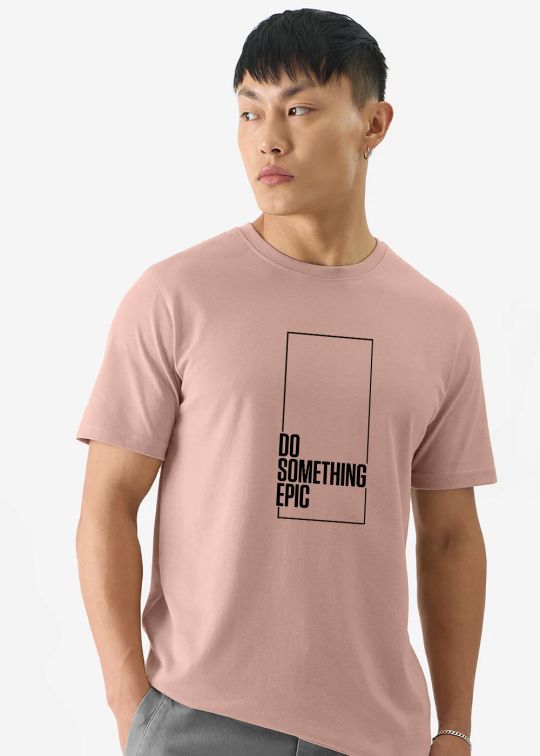 Do Something Epic Pastel Pink Half T-Shirt For Men