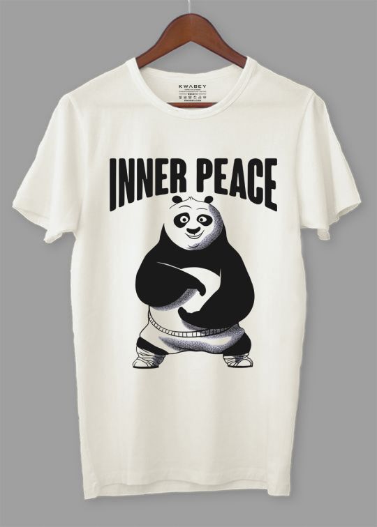 Inner Peace Panda Egg Shell Half Sleeve T-Shirt For Men
