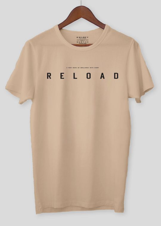 Relaod Beige Half Sleeve T-Shirt For Men