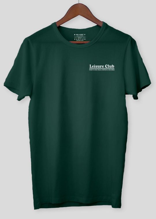 Leisure Club Bottle Green Half Sleeve T-Shirt For Men