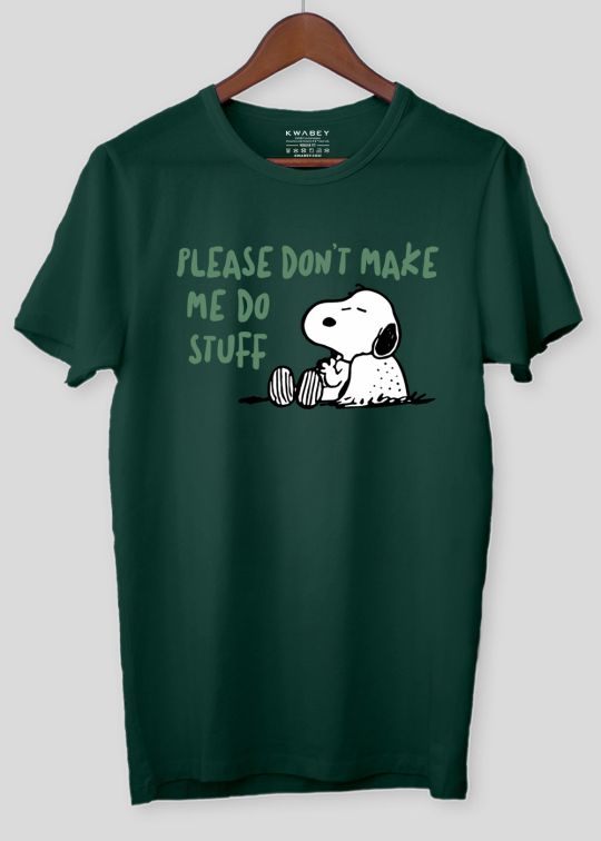 Dont Make Men Snoopy Bottle Green Half Sleeve T-Shirt For Men