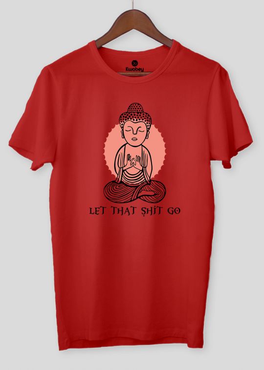 Buddha Preaching Red Half Sleeve T-Shirt For Men