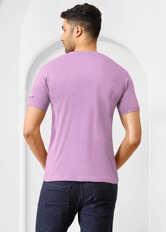 Solid Lavender Half Sleeve RN T-Shirt