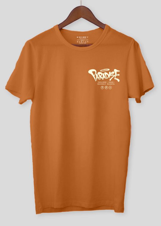 Paradise Heavenly Blissful Rust Half Sleeve T-Shirt For Men