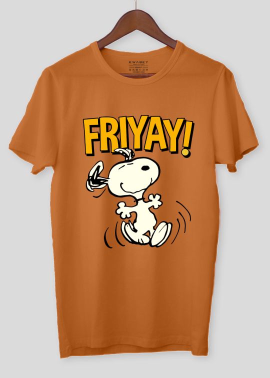 Snoopy Friyay Rust Half Sleeve T-Shirt For Men