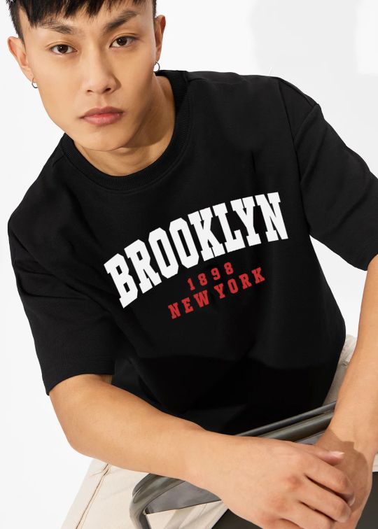 Brooklyn Premium Black Oversize T-Shirt for Men
