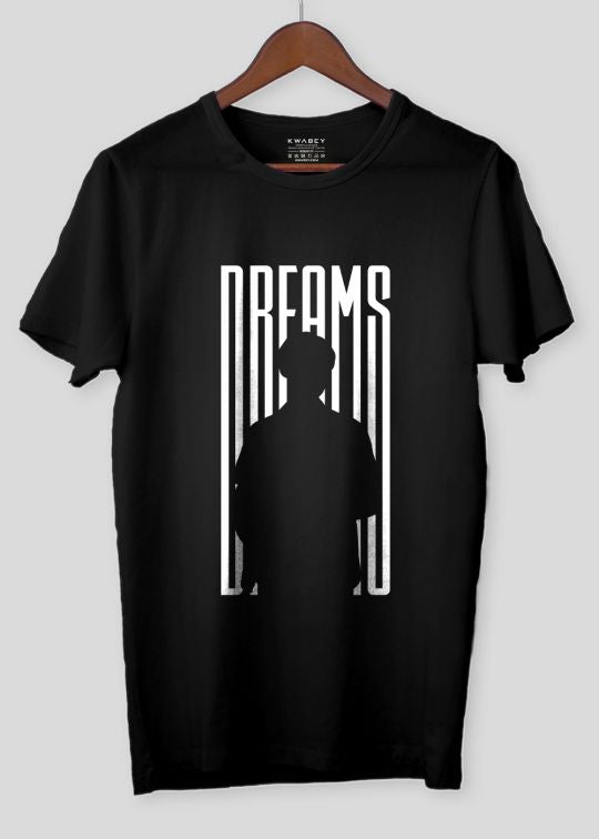 Dreams Black Half Sleeve T-Shirt for Men