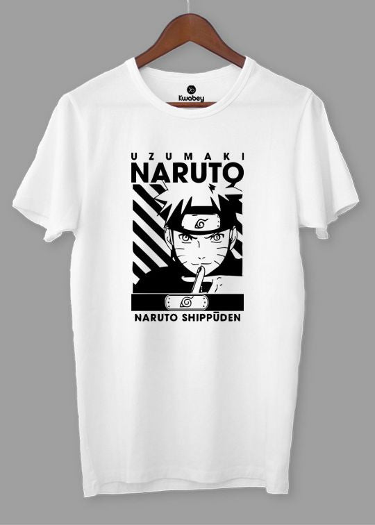 Uzumaki Naruto White Half Sleeve T-shirt For Men