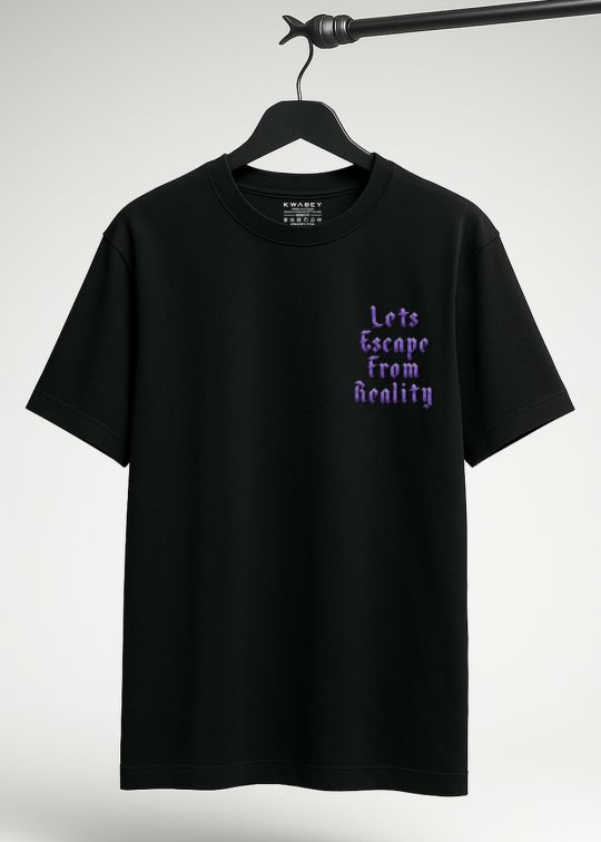 Escape Reality Black Oversized T-shirt For Men